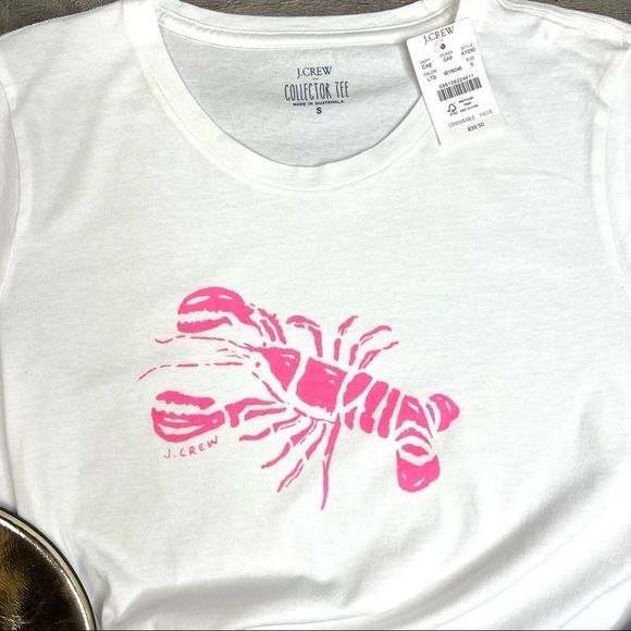 J. CREW FACTORY Collector Tee Hot Pink Lobster Graphic S - Picture 3 of 6